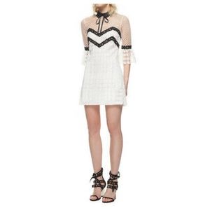 Self Portrait Petal Monchrome Mini Dress US8/UK10